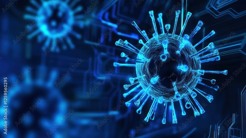 Poster digital rendering of coronavirus: a visual representation of the pandemic