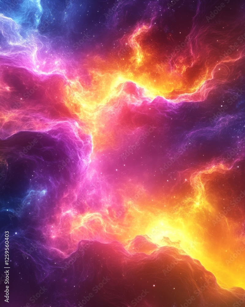 Wall mural abstract cosmic glow patterns background. featuring cosmic glow patterns and bright colors. emphasiz