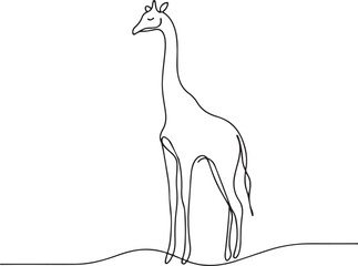 Simple Giraffe Line Art Illustration
