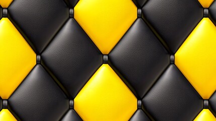 Black and Yellow Quilted Leather Texture Background Design