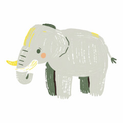 Toy Elephant as vector colorful isolated solid background vector design set for multiple creative purposes.