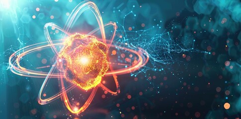 abstract background with an atom