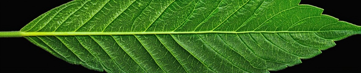 Obraz premium Close-up of a cannabis leaf with intricate veins and texture