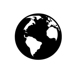 Obraz premium Global Connection: A simple yet powerful black and white illustration of the Earth, symbolizing global connectivity, unity, and the interconnectedness of our world. 