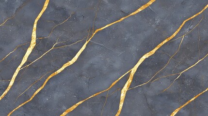 Obraz premium Elegant Gray Marble Texture with Golden Veins for Design Projects
