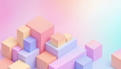 Obraz premium Pastel Geometry A Symphony of Soft Hues and Geometric Forms