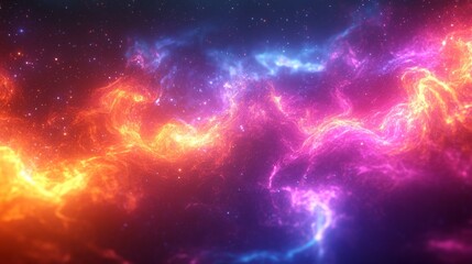 Obraz premium Abstract cosmic glowing nebulae background. Featuring cosmic glowing nebulae with bright colors. Emphasizing depth and ethereal illumination. Ideal for space and artistic themes.