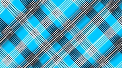 Blue Checked Pattern with Lines and Contrasting Shades and Textures