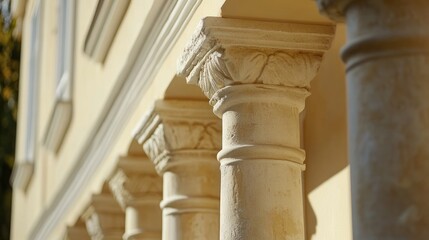 Naklejka premium Elegant architectural columns showcasing intricate details