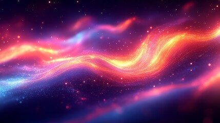Obraz premium Abstract cosmic glowing streams background. Featuring cosmic glowing streams with bright colors. Emphasizing depth and radiant lines. Ideal for space and artistic themes.
