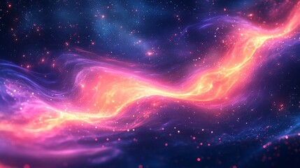 Obraz premium Abstract cosmic glowing streams background. Featuring cosmic glowing streams with bright colors. Emphasizing depth and radiant lines. Ideal for space and artistic themes.