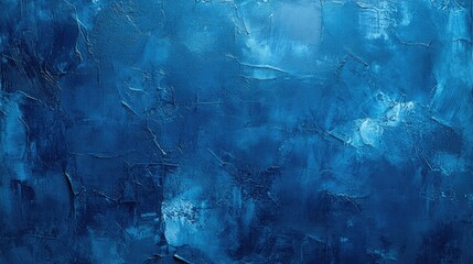 Intense blue textured background. Deep shades and dramatic brushstrokes create a captivating visual.