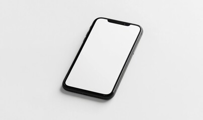 Naklejka premium Smartphone mockup, blank screen, white background, app display, website design
