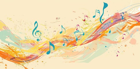 Fototapeta premium abstract background with musical notes