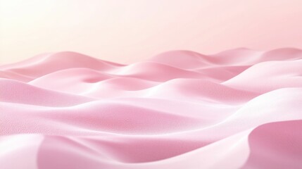 Soft pink fabric gently drapes, creating a serene and elegant landscape of subtle curves and waves.  The delicate texture and soft light evoke a feeling of peace and tranquility.