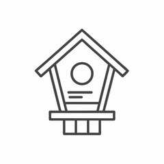 This delightful vector artwork depicts a charming birdhouse nestled among trees, inviting feathered friends to visit. A tranquil setting depicts nature's beauty and serenity.