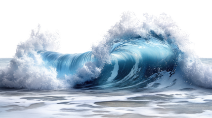 Ocean's Majesty: A mesmerizing wave of turquoise water crashes with immense power, creating a spectacular display of nature's raw beauty. 