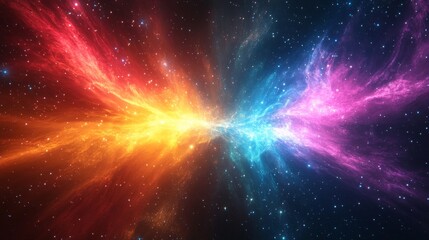 Abstract cosmic light bursts background. Featuring cosmic light bursts and vivid colors. Emphasizing depth and brilliance. Ideal for space and artistic themes.