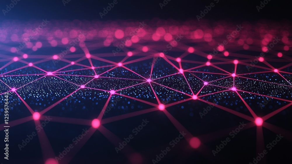 Poster dynamic network visualization digital space abstract art virtual environment aerial view technology 
