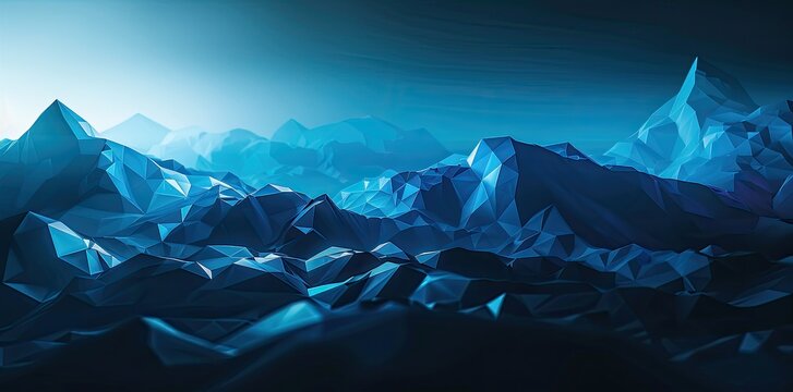 Abstract blue background with low poly shapes
