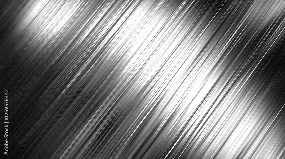 Poster abstract silver background with diagonal lines and bright light reflection effect