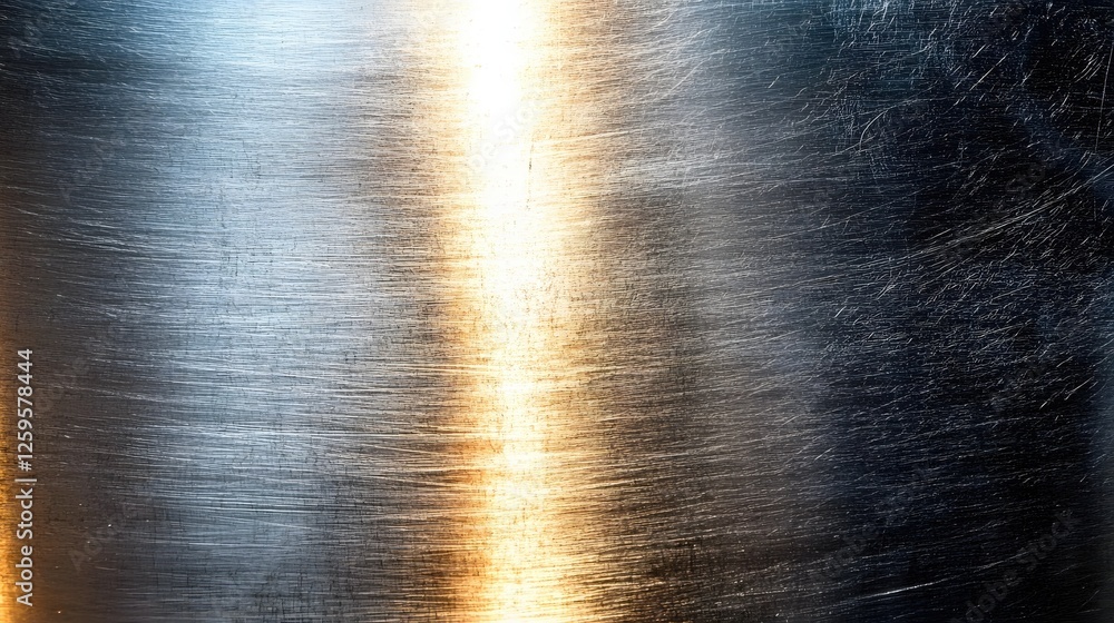 Aufkleber polished metal surface with scratches reflecting light creating a unique abstract texture