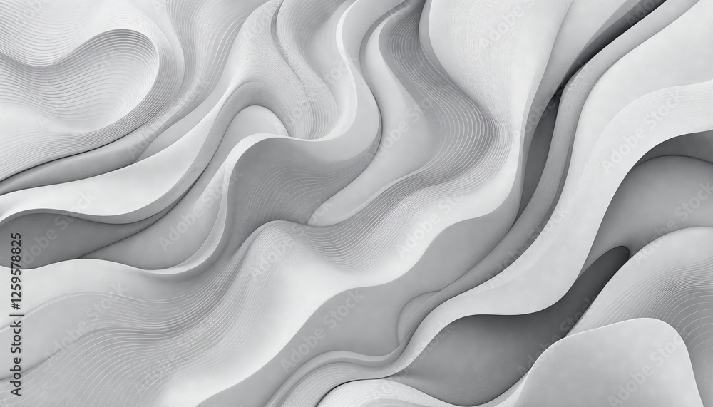 Aufkleber subtle gray scale fluidity abstract wave pattern for backgrounds
