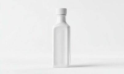 White ceramic bottle on white background; product photography for packaging design