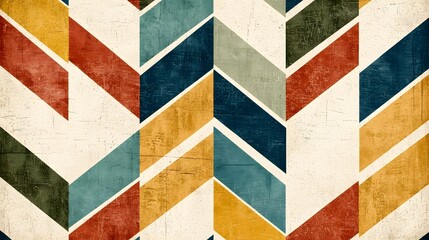 Fototapeta premium Geometric Colorful Pattern with Textured Vintage Background Design