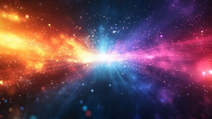 Abstract cosmic light radiance background. Featuring cosmic light radiance and vivid colors. Emphasizing depth and brilliance. Ideal for space and artistic themes.