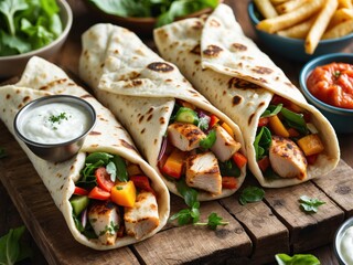 Chicken and Vegetable Wraps