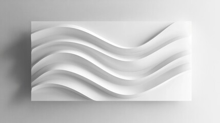 Abstract white wave wall art, modern interior design, minimalist background, website banner