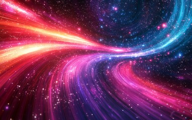 Fototapeta premium Abstract cosmic light streaks background. Featuring cosmic light streaks and vivid colors. Emphasizing movement and depth. Ideal for space and dynamic themes.