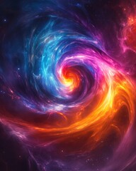 Obraz premium Abstract cosmic light swirls background. Featuring cosmic light swirls and bright colors. Emphasizing depth and motion. Ideal for space and dynamic themes.