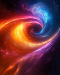 Abstract cosmic light swirls background. Featuring cosmic light swirls and vivid colors. Emphasizing depth and motion. Ideal for space and dynamic themes.