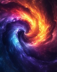 Abstract cosmic light swirls background. Featuring cosmic light swirls and vivid colors. Emphasizing depth and motion. Ideal for space and dynamic themes.