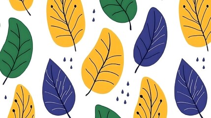 Obraz premium Colorful Leaf Pattern on White Background for Creative Uses