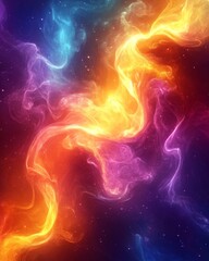Abstract cosmic light waves background. Featuring cosmic light waves and bright colors. Emphasizing depth and fluidity. Ideal for space and dynamic themes.