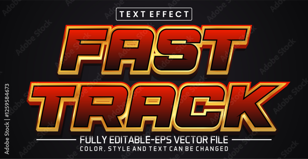 Poster fast track font text effect editable