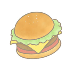 シンプルなハンバーガーのイラスト