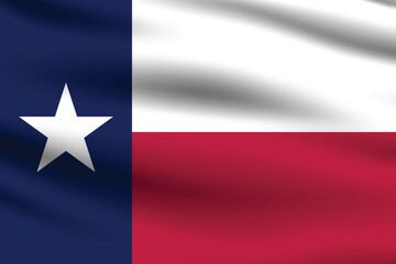 Flag of Texas. Texas flag official size and color standards digital vector illustration. Waving flag.