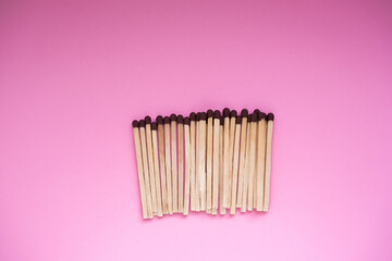 There is a space for the text. Matches on a pink background.
