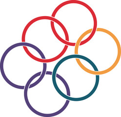 Obraz premium Interlocking Colorful Rings Vector Design