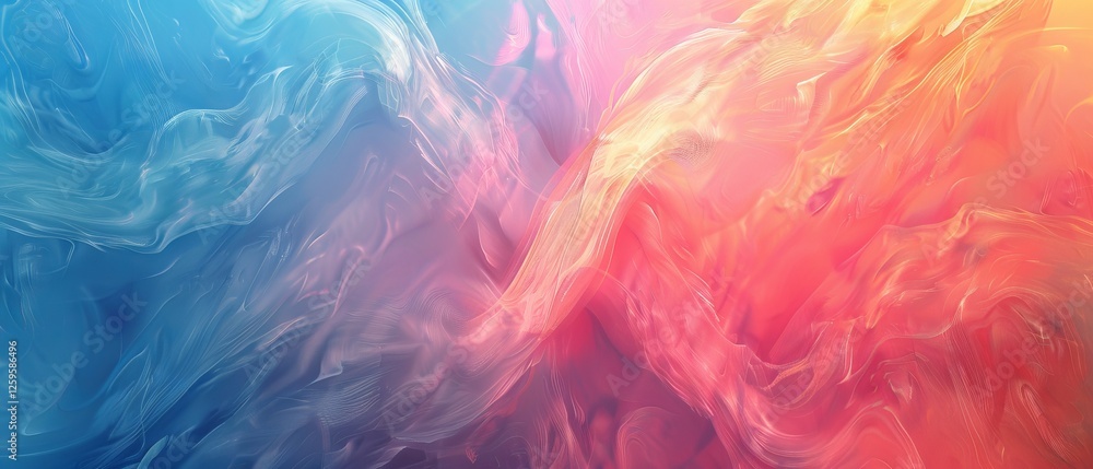 Poster vibrant abstract motion design with colorful twisted shapes on soft pastel background – digital art 