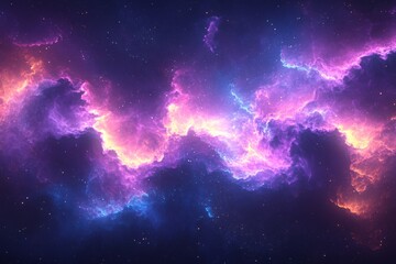 Obraz premium Abstract cosmic luminous nebula background. Featuring cosmic luminous nebula with bright colors. Emphasizing depth and celestial glow. Ideal for space and artistic themes.