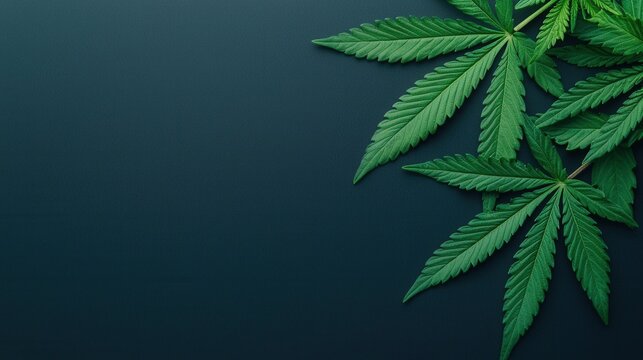 Golden marijuana leaf with shimmering edges on black