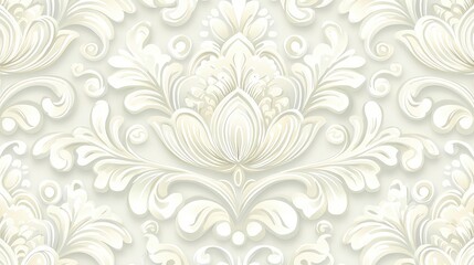 Elegant Floral Motif Pattern in Soft Beige and Cream Tones