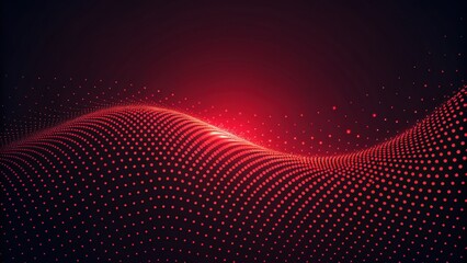 Futuristic and technology background concept, Abstract red wave pattern on dark background