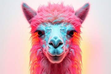 Fototapeta premium ピンクヘアーの動物ポートレート,Generative AI AI画像