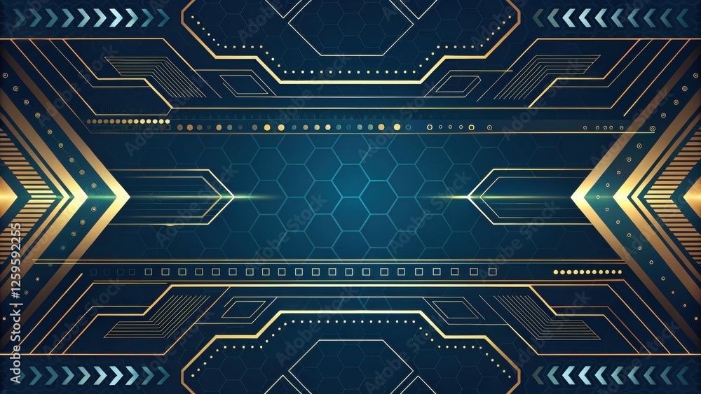 Aufkleber futuristic and technology background concept, futuristic technology background with geometric patter